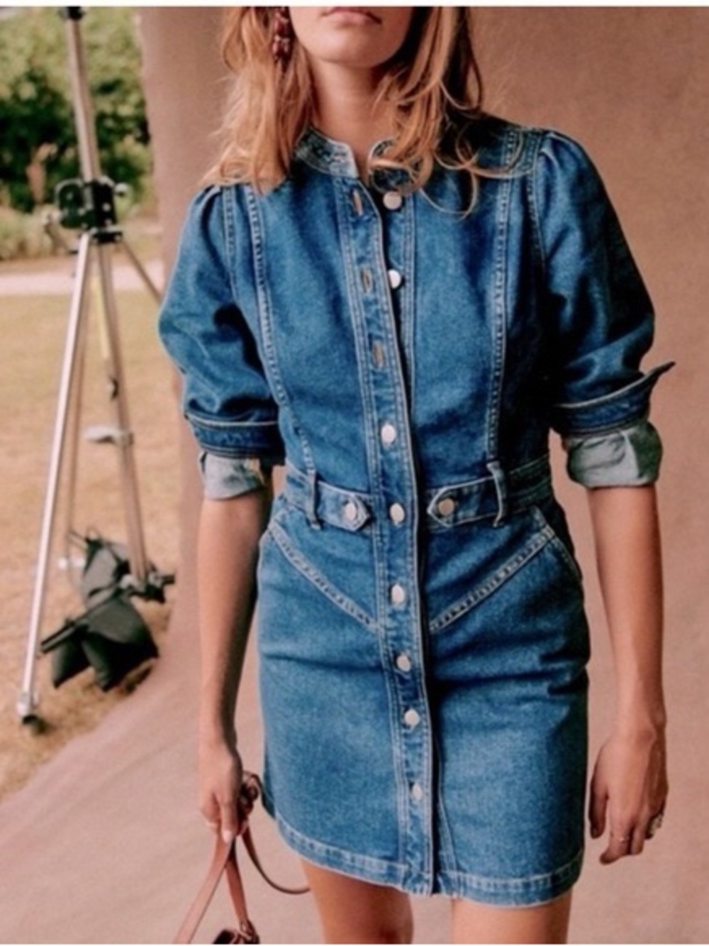 Sézane Blue Denim Shirt Dress NWT size 40